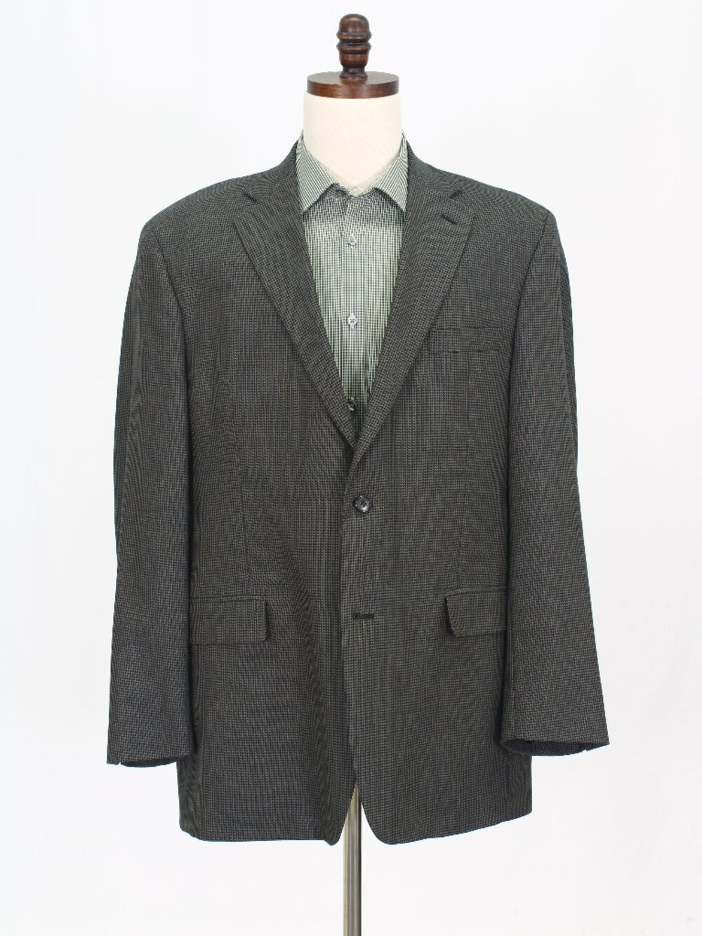 Joseph & Feiss 46L Brown Blazer Sport Coat Jacket 2-Button Houndstooth W696